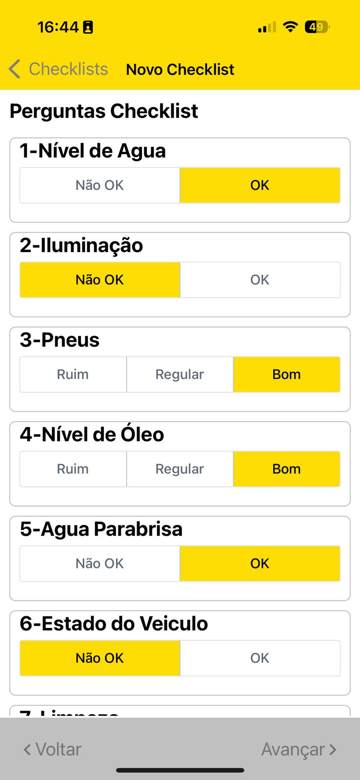 Tela do aplicativo ConduFlex