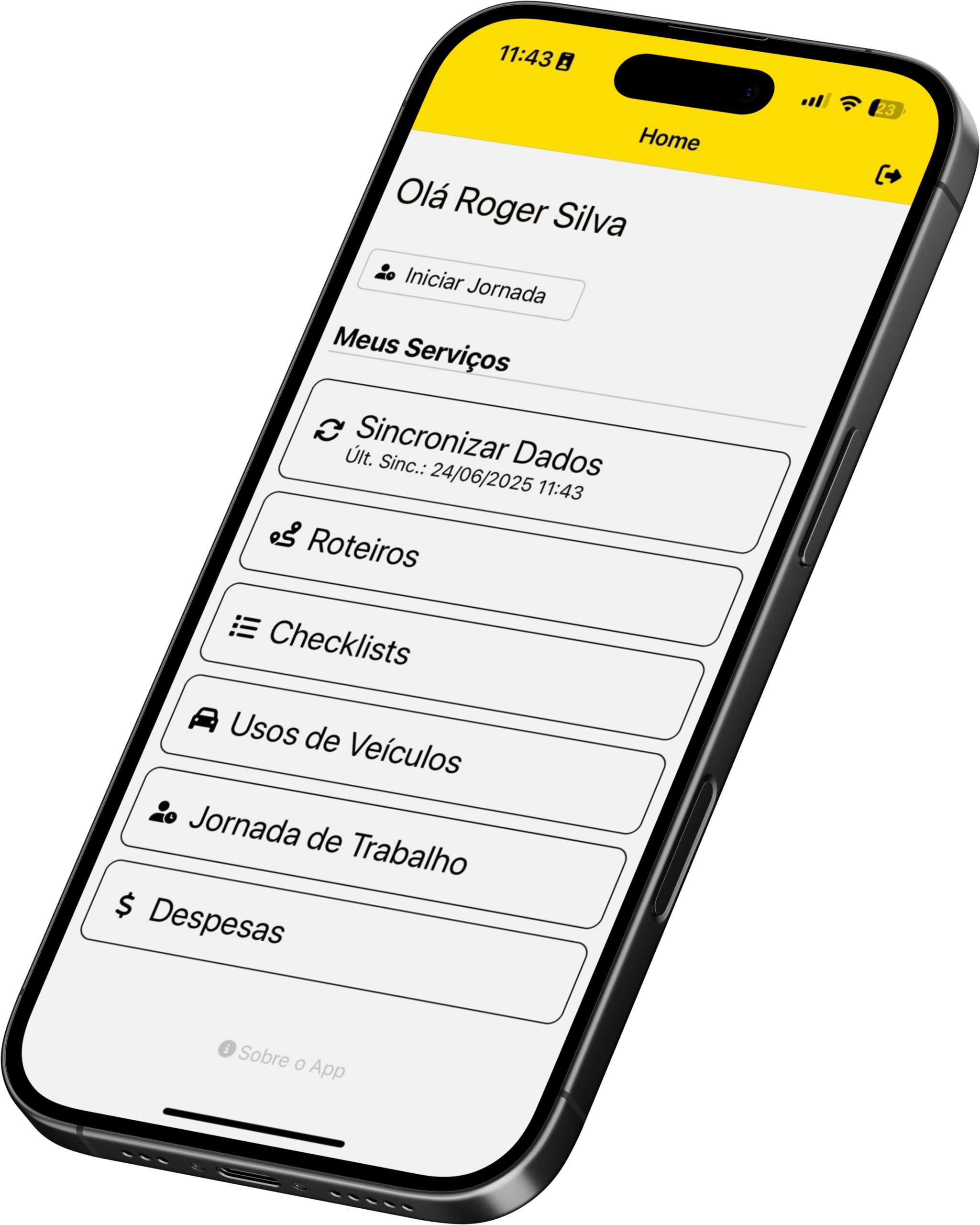 Celular com aplicativo ConduFlex